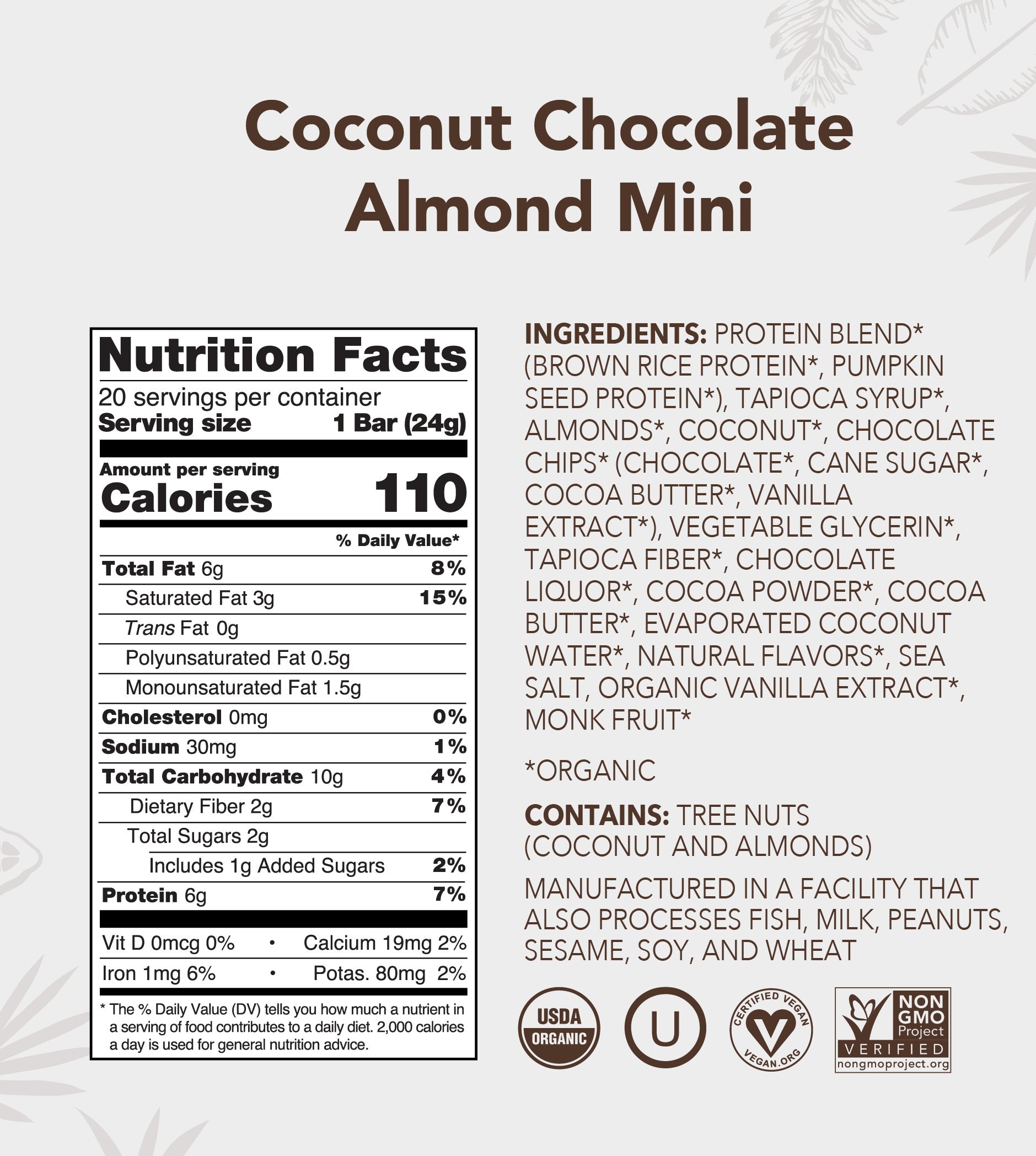Coconut Chocolate Almond - Mini Bars